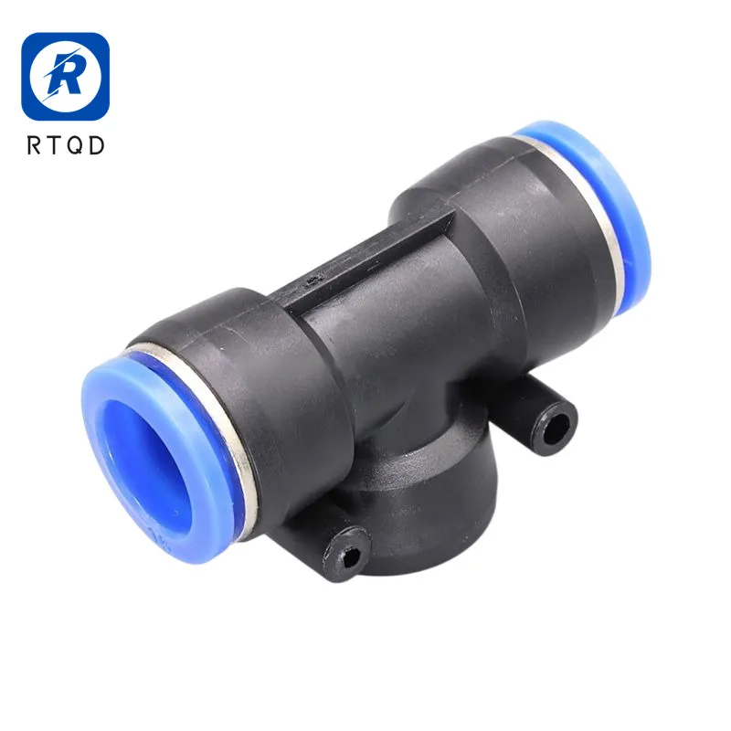 Air Hose Fittings Types T Shape 3-Way Pneumatic PE Tee Tube Connector Pipe Fitting