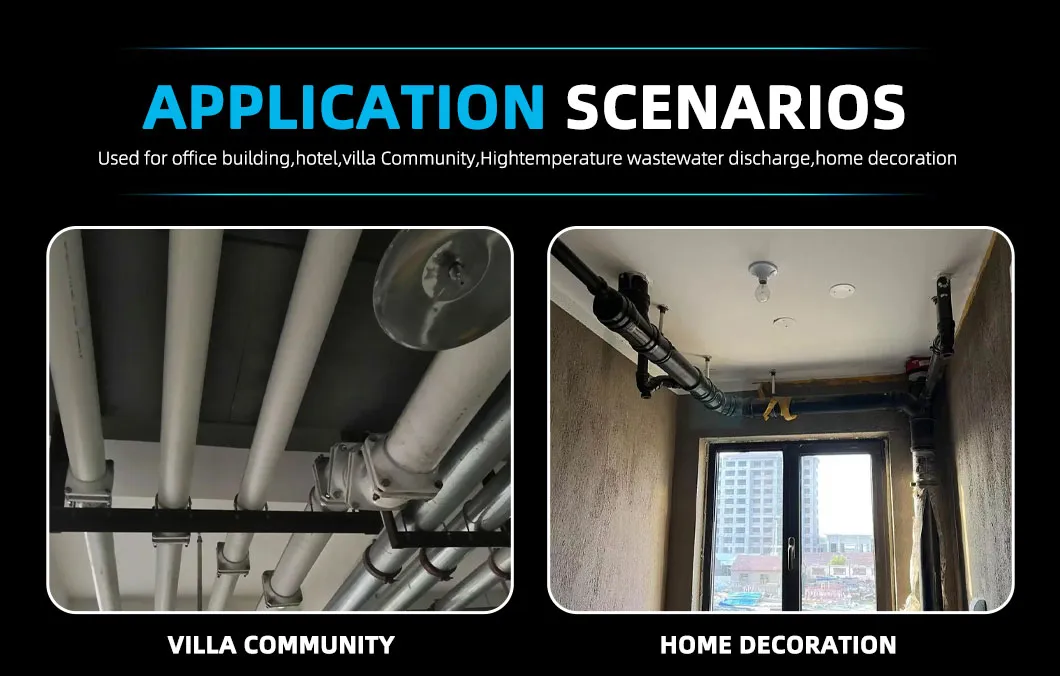 Home Decoration Sound Absorption PP Super Silent Pipeline System Stainless Steel Tube Pipe