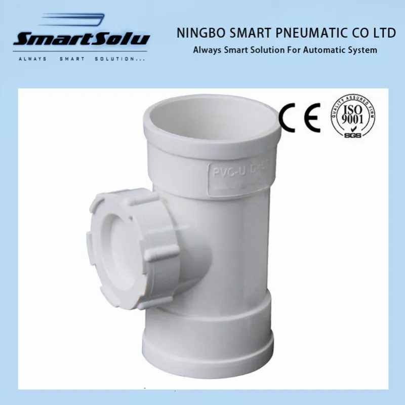 PVC Tee Vertical Inspection Drainage Pipe Fitting