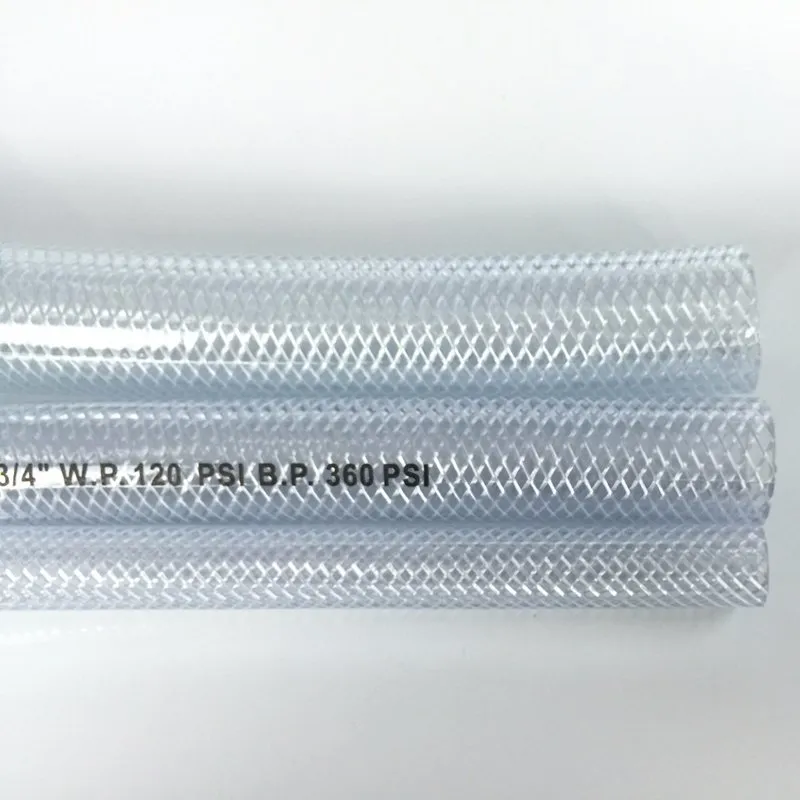 High Pressure Braided Hose, PVC Clear Fiber Reinforced Hose Pipe for Water Delivery
