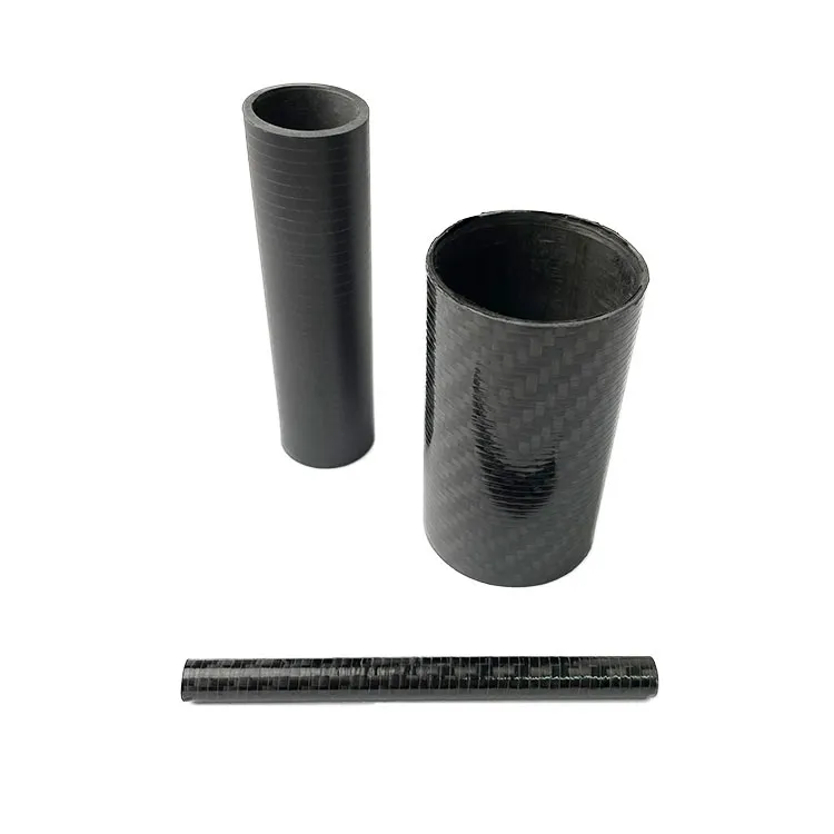 Factory Hot Sales Cfrp Pipes OEM 3K Black Pattern or Colored Finish Hollow Carbon Fiber Round Tube