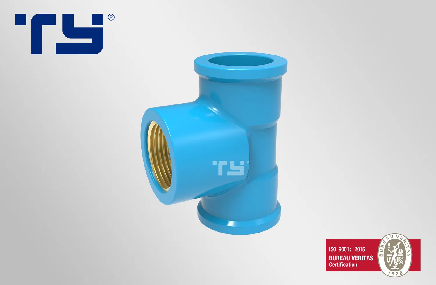 Ty PVC-U Plastic Welded Pressure Pipe Tube Fittings Brass Tee NBR5648 Hoffence, Cosmoplas