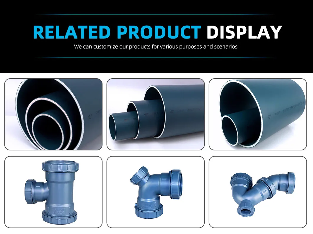 Villa Community Long Lifespan PVC Stainless Steel Polypropylene (PP) Ultra-Quiet Pipe Fitting