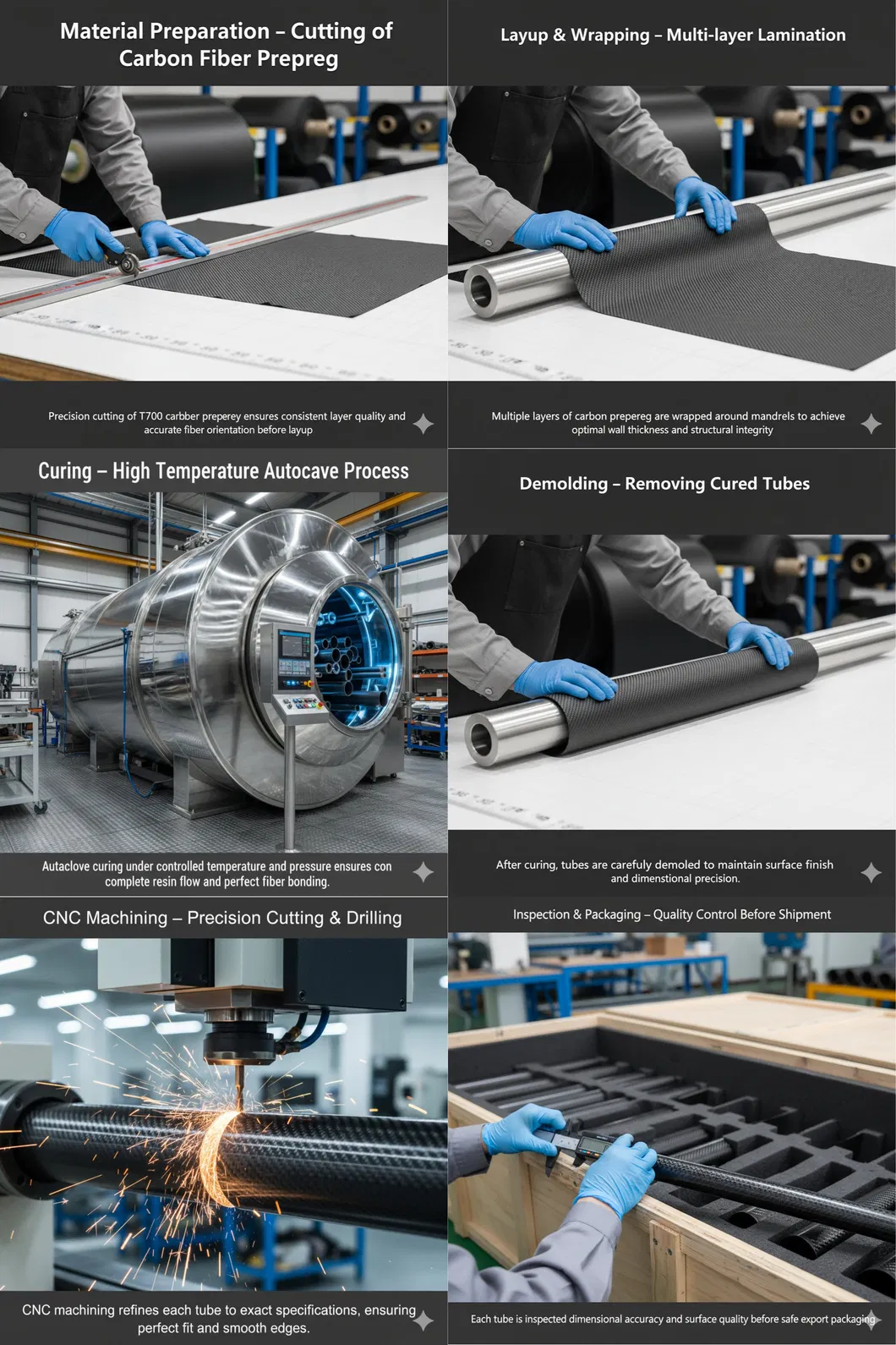 Twill Matte T300 Round Carbon Fiber Tube 10mm for Marine Use