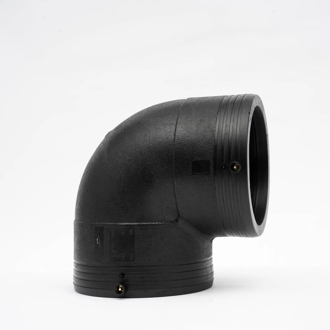 China Manufacturer's Large Size 160mm*90° HDPE Electrofusion Elbow Durable PE Water Pipe Fittings with Smooth PVC Surface