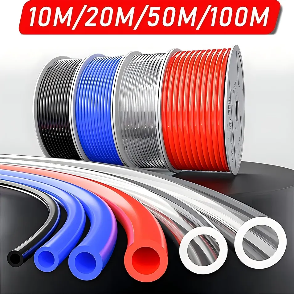 PU PE PTFE Braided Pneumatic Hose 6mm 8mm 10mm High Pressure Tubing for CNC Tools and Industrial Air Supply Networks