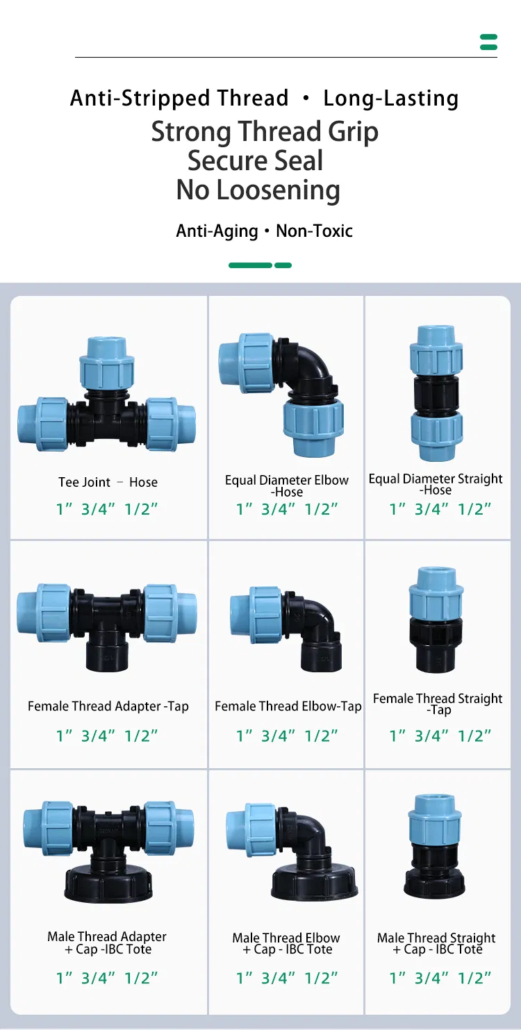 Heavy-Duty 1" PE Pipe Lock Fittings for Farm and Industrial Applications