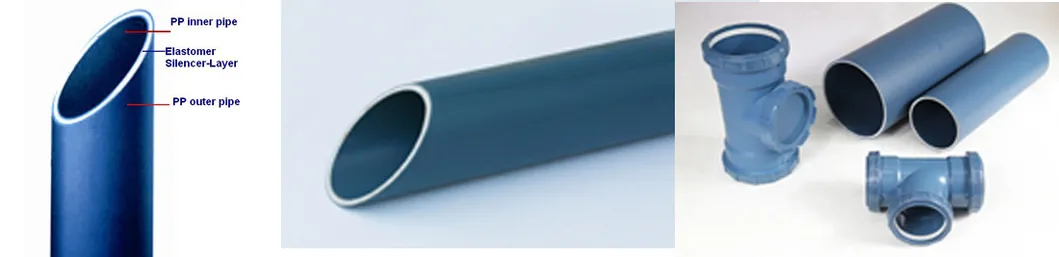 3 Layer Soundproof Drainage Pipe Making Machine / PP Silent Drainage Pipe Production Machine