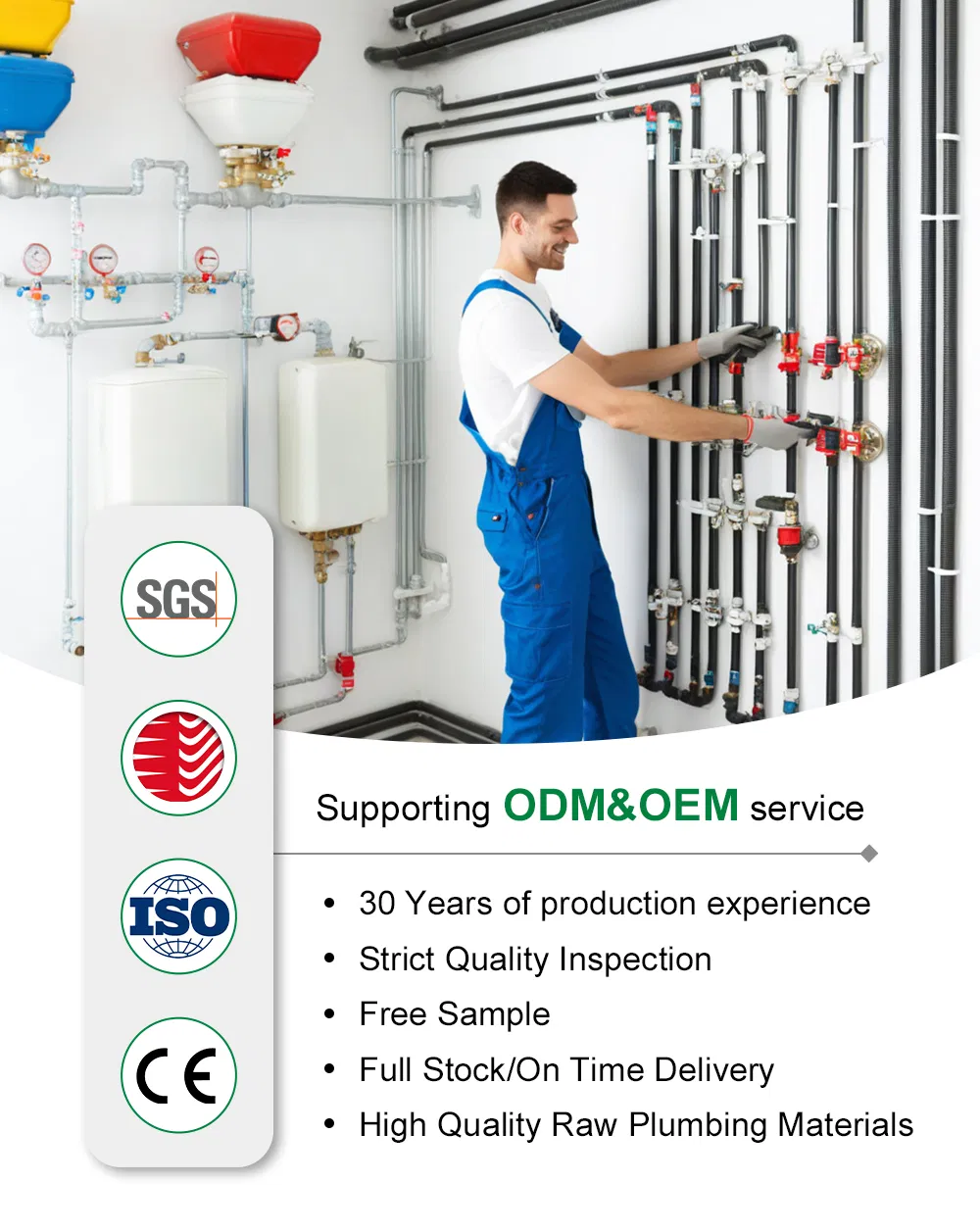 Ifan Free Sample ISO 15494 Pph Pipe 1/2"-2" Pph Pipes and Fittings 5 M Plastic Pipe