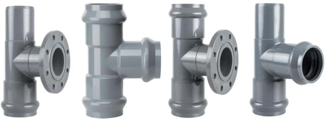 High Quality 1.0MPa DIN Standard Water Supply PVC Plumbing Pipe and Fittings Rubber Ring Joint Plastic Pipe End Fitting UPVC Pressure Pipe Fitting