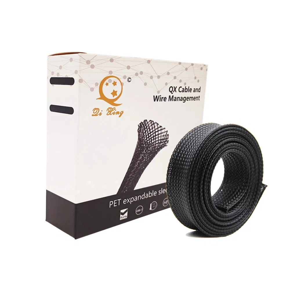 Box Package Installer Parts Cable Management Expandable Braided Sleeve for Computer Cord Organizer