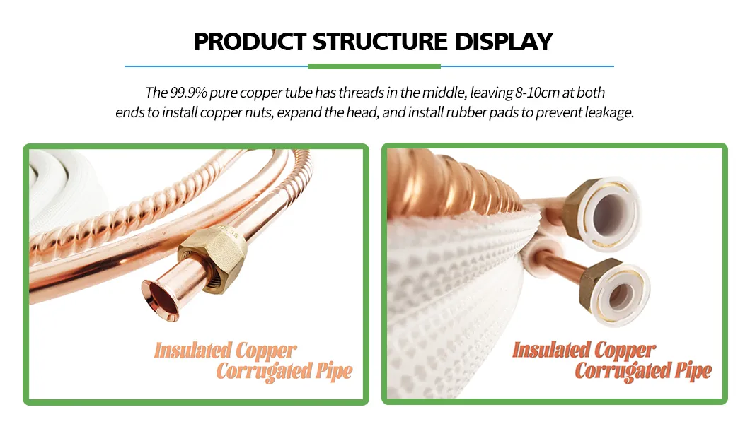 Flexible PVC Corrugated Pipe Recyclable Pipe Underground Utility Pipe PE Corrugated Copper Pipe