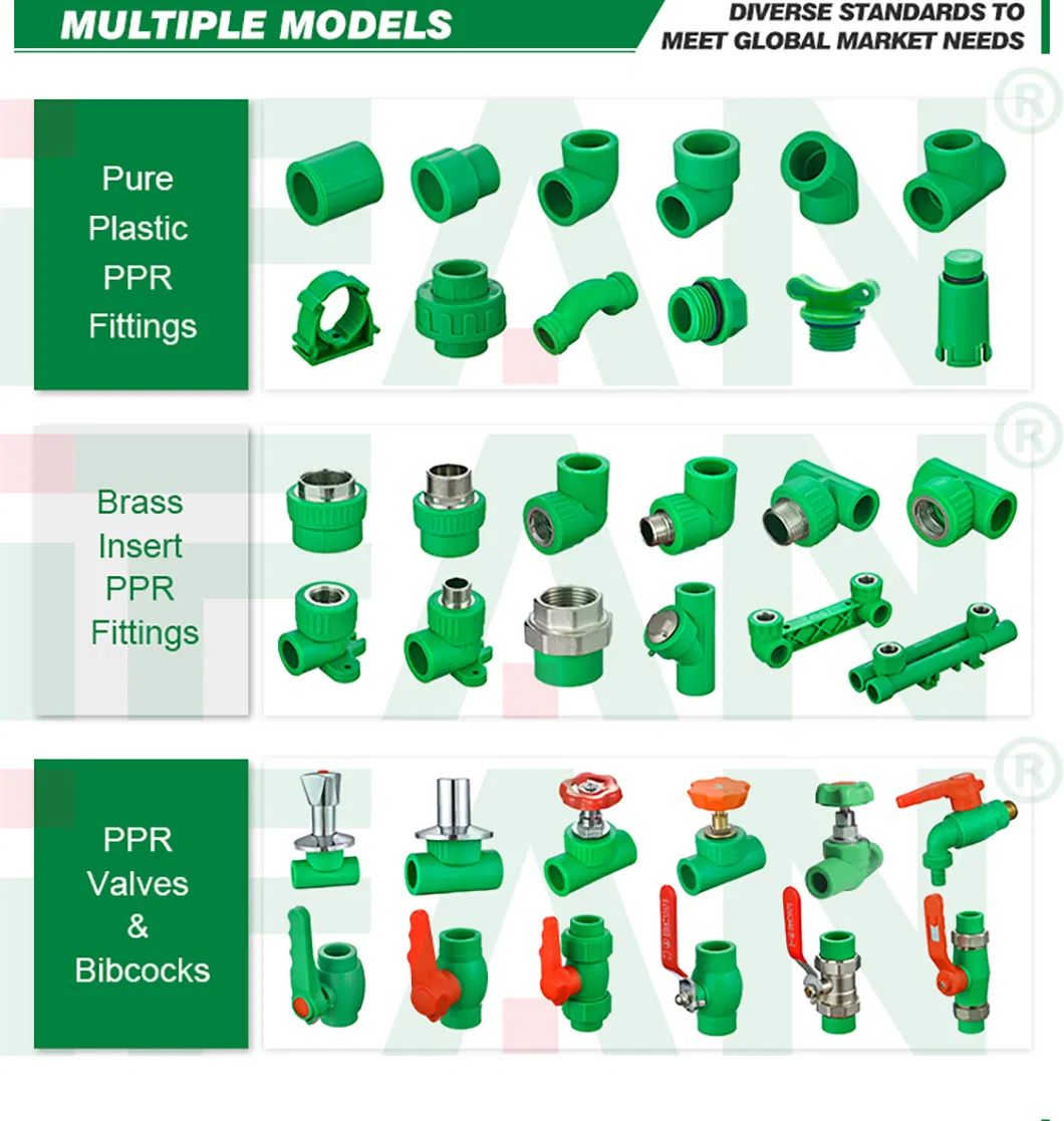 Ifan Factory Supply PPR Pipe Fittings 20mm 25mm PPR Pipe Connector Elbow Socket PPR Fittings