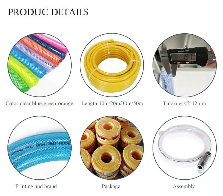 Food Grade 2 Inch PVC Braided Gas Hose Pipe Manufacturing in China for Garden Water Air Fuel