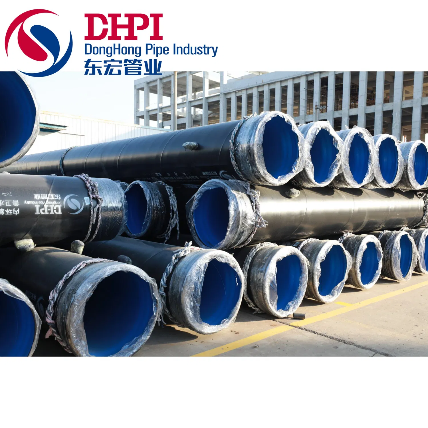 2PE 3PE Epoxy Coated Anti-Corrosion En10219 DN200 DN1000 Welded Carbon Spiral SSAW Steel Pipe