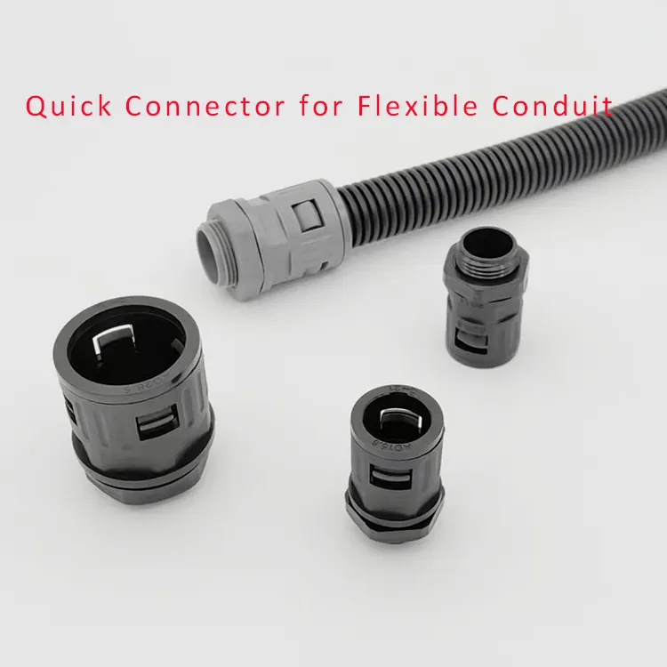 Nylon PA66 Pg11 Quick Connector for Flexible Corrugated Pipe Ad15.8mm Pg11-Ad15.8
