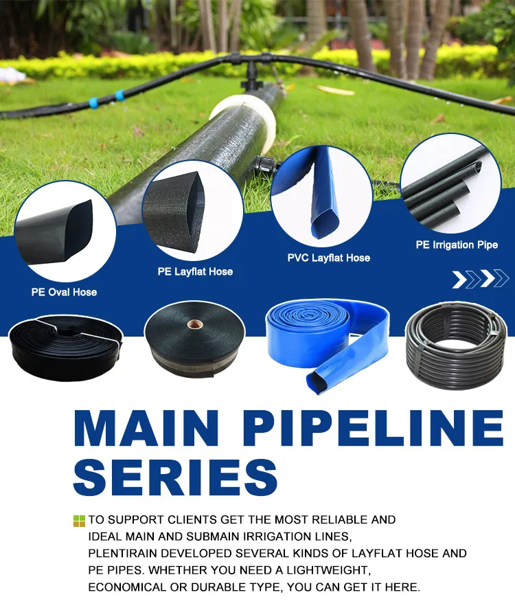 Premium Grade PVC Irrigation Layflat Hose 50mm (Approx 2 inch) for Efficient Agricultural Water Supply. UV Stabilized Flexible Pipe for Surface Drip Lines