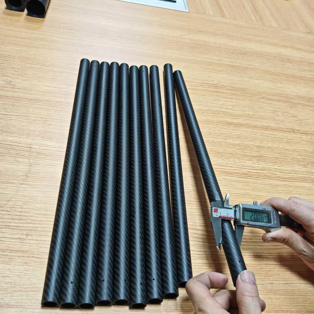 3K 110mm 120mm 130mm Large Diameter / Multiple Sizes Roll Wrapped Carbon Fiber Pipe/Round Tube Widly