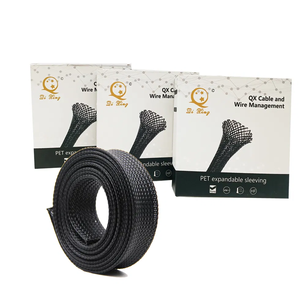 Box Package Installer Parts Cable Management Expandable Braided Sleeve for Computer Cord Organizer