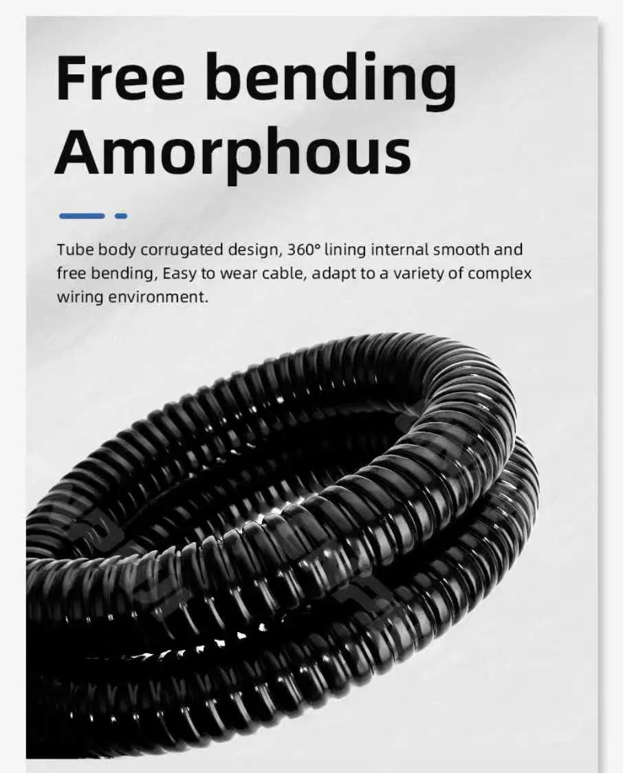 PVC Cover Double Locked Liquid Tight Electrical SS304 Flexible Corrugated Metallic Conduit Tubing Pipe 1/2 3/4