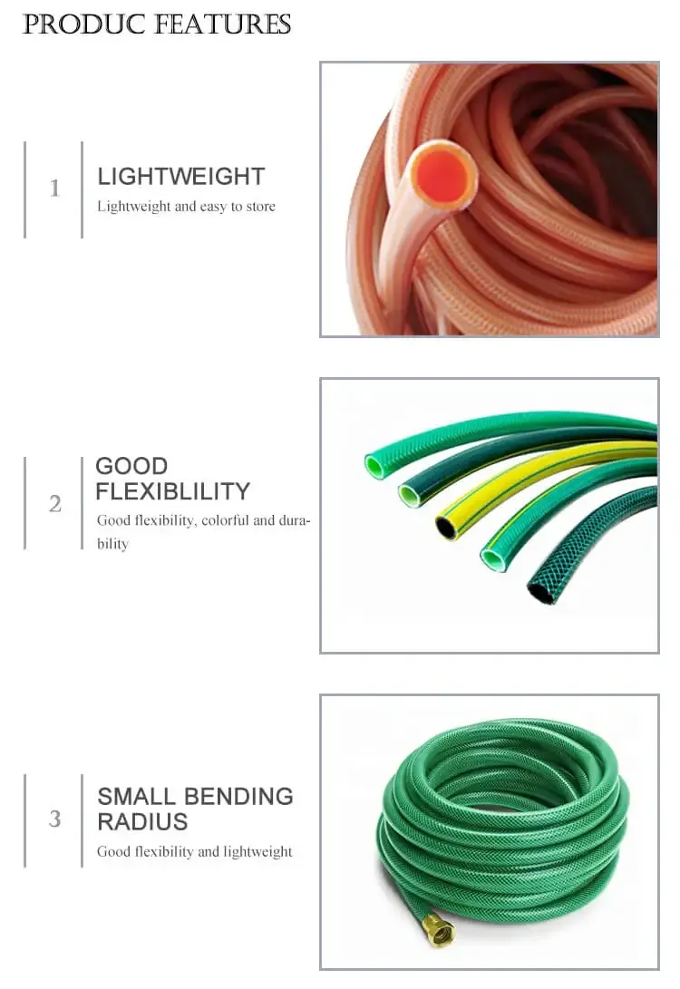 1/2" 12mm Flexible Water PVC Knitted Garden Hose Pipe for Gardening Watering