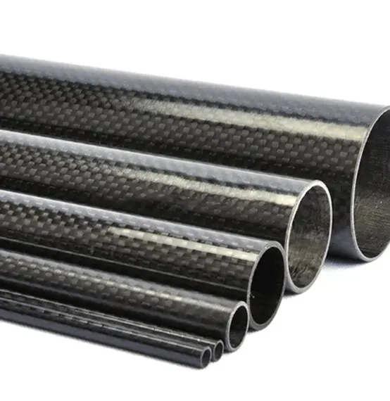 Carbon Fiber Hollow Round Tube 30mm to 120mm Wholesale Large Diameter 3K Twill Weaving Carbon Fiber