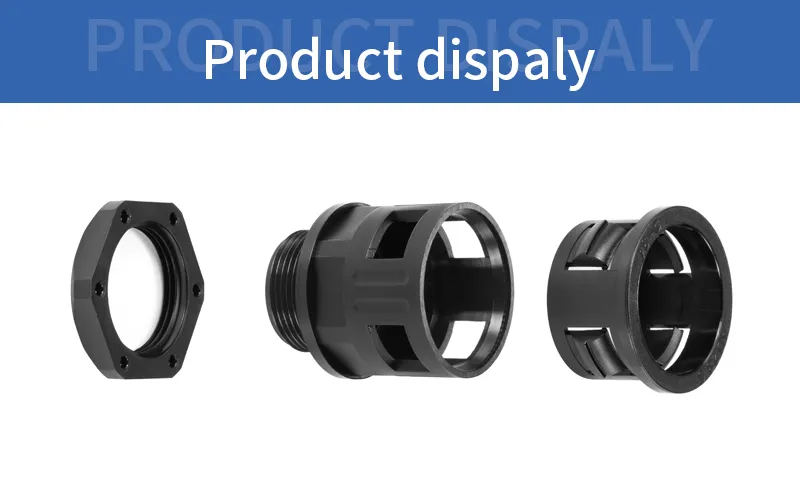 PA PP Type Flexible Conduit Adapter Pipe Fittings M32 Nylon Plastic Flexible Conduit Fitting for Ad28.5 Conduit