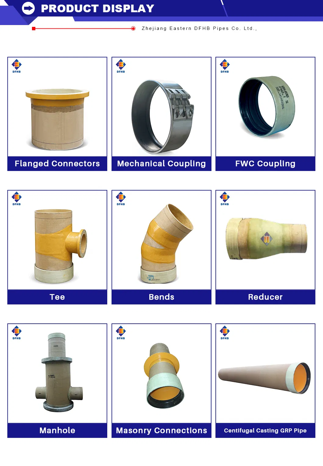 Global FRP/GRP/Gre/Grv Jacking Pipe Standard for Thermal Power Circulating Water: China's Premier Manufacturer Certified Reliability