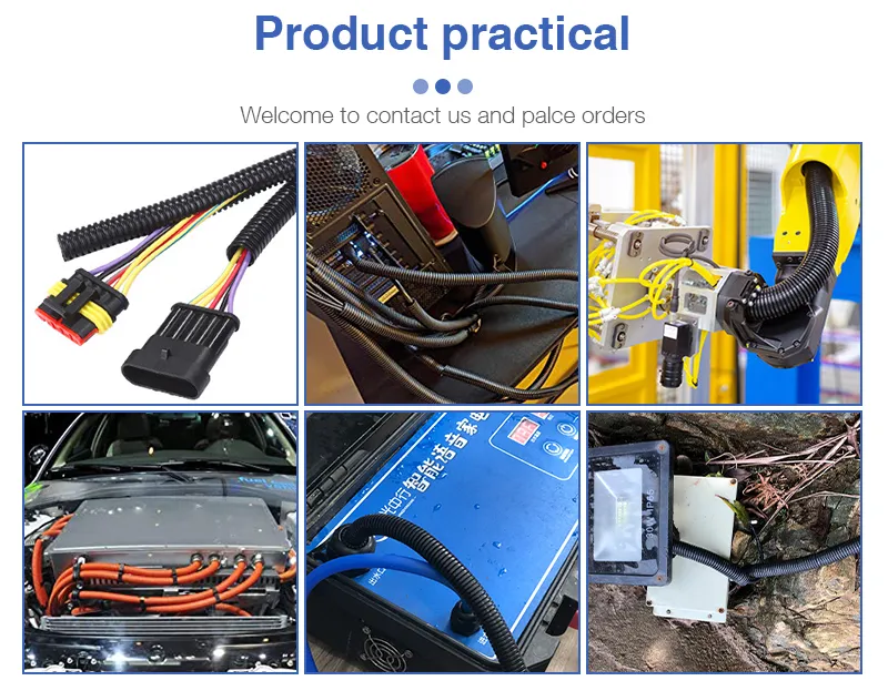 Nylon Tube High Quality Plastic Corrugated Conduit Pipe Black Nylon Electrical Plastic Corrugated Pipe for Car Harness