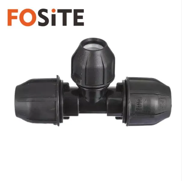 Fosite PE Pipe Fitting Black Color HDPE Male and Female Tee HDPE Pipe Fitting
