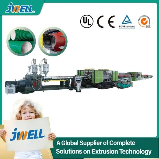 HDPE Horizontal Type Double Wall Corrugated Pipe Making Machine From Jwell Plastic PVC PPR HDPE UPVC