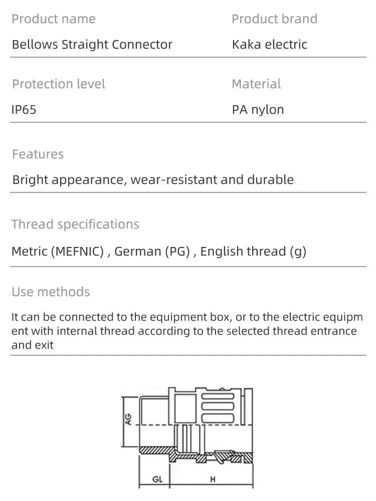 Durable Nylon PA66 Quick Connector for Flexible Corrugated Pipes