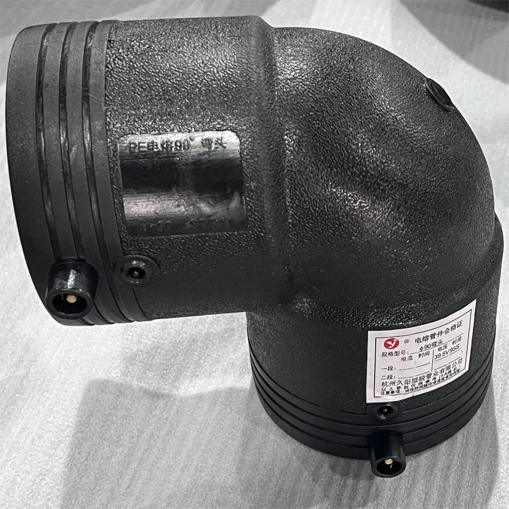 China Manufacturer's Large Size 160mm*90° HDPE Electrofusion Elbow Durable PE Water Pipe Fitting