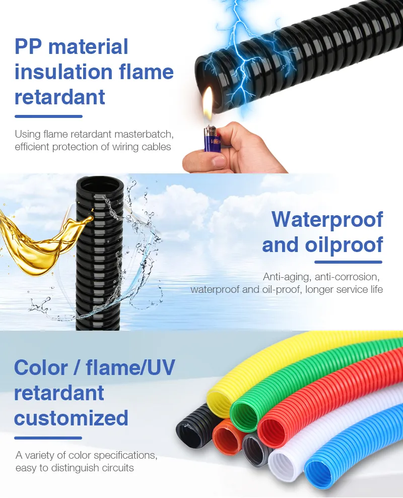 Wire Protection PVC Versatility PP PA PE Hose Plastic Flexible Irrigation Pipe Corrugated Conduit Pipes