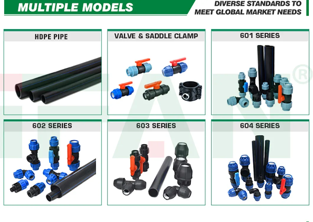 Ifan Irrigation System PP Compression Fittings 20-110mm Quick Connect PE HDPE Pipe Fitting