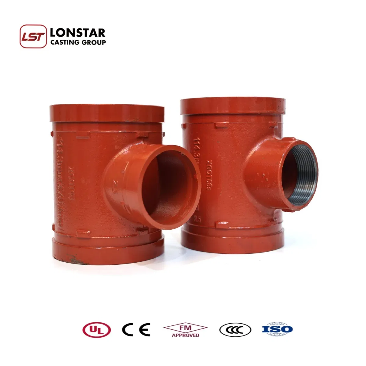 Lonstar Grooved Tee Pipe Fittings with Three Socket Quick Threaded Design for Swr Pipe Systems Plumb