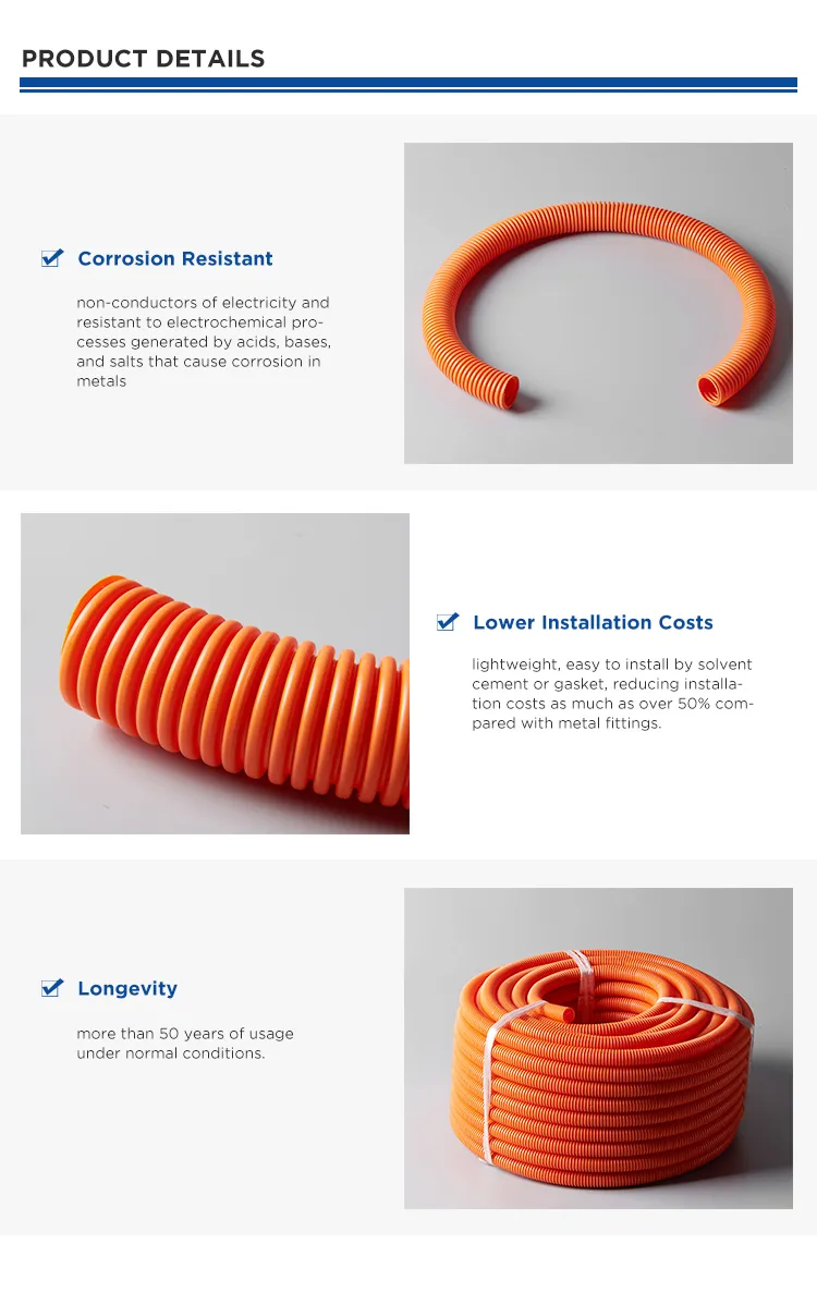 Hot Product AS/NZS Electrical Corrugated Conduit 20mm PVC Pipe Price List Soft Conduit Flexi Conduit