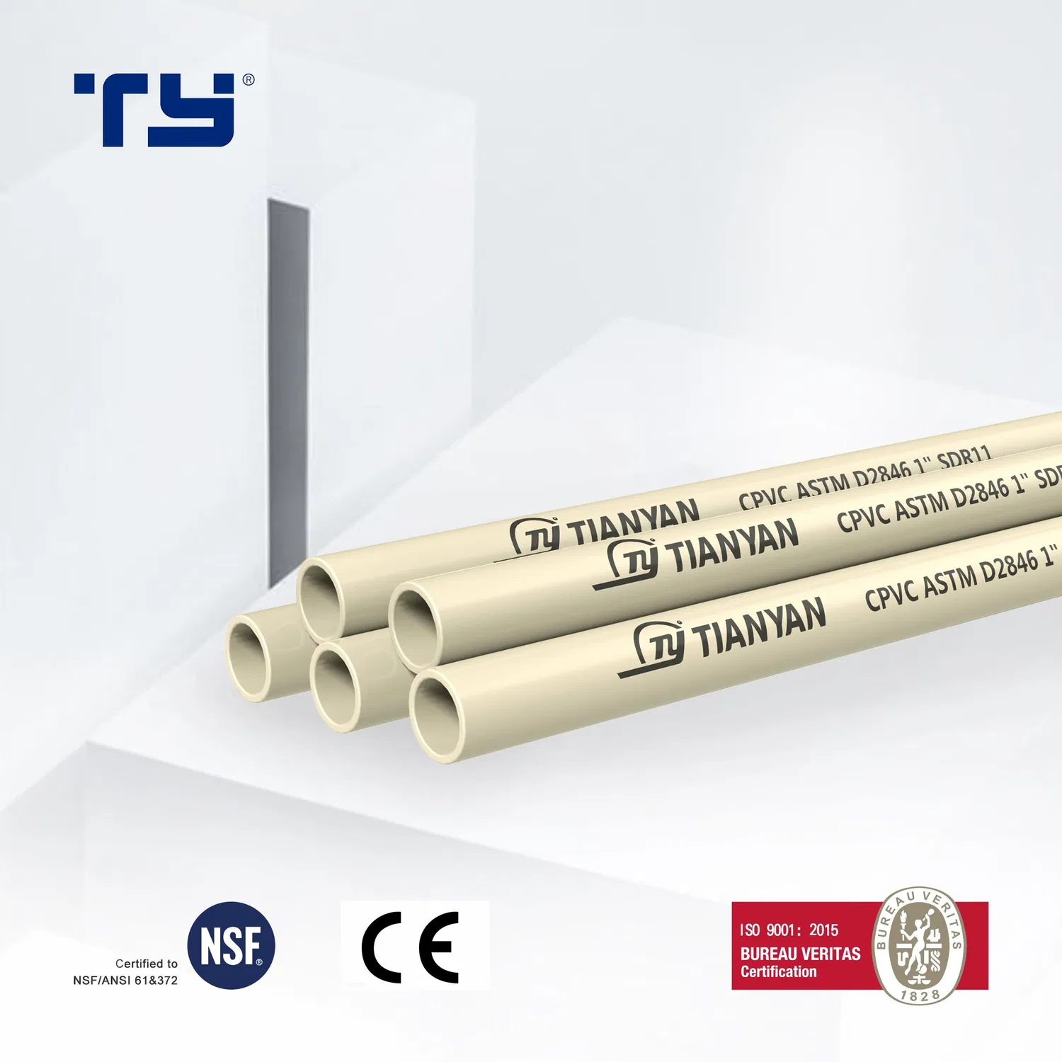 Hot Sale Large Diameter Plastic Water Supply PVC CPVC PPR Pph Pipe with GB/T10002.2 Standard