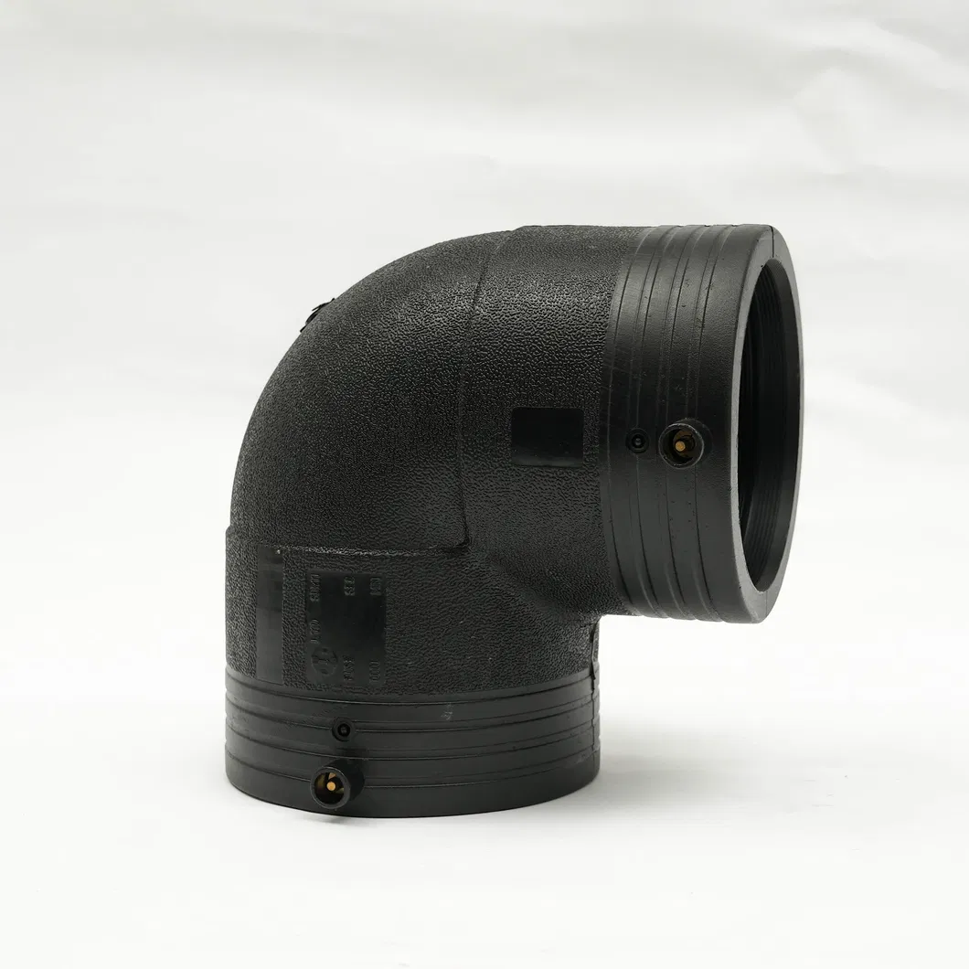China Manufacturer's Large Size 160mm*90° HDPE Electrofusion Elbow Durable PE Water Pipe Fittings with Smooth PVC Surface