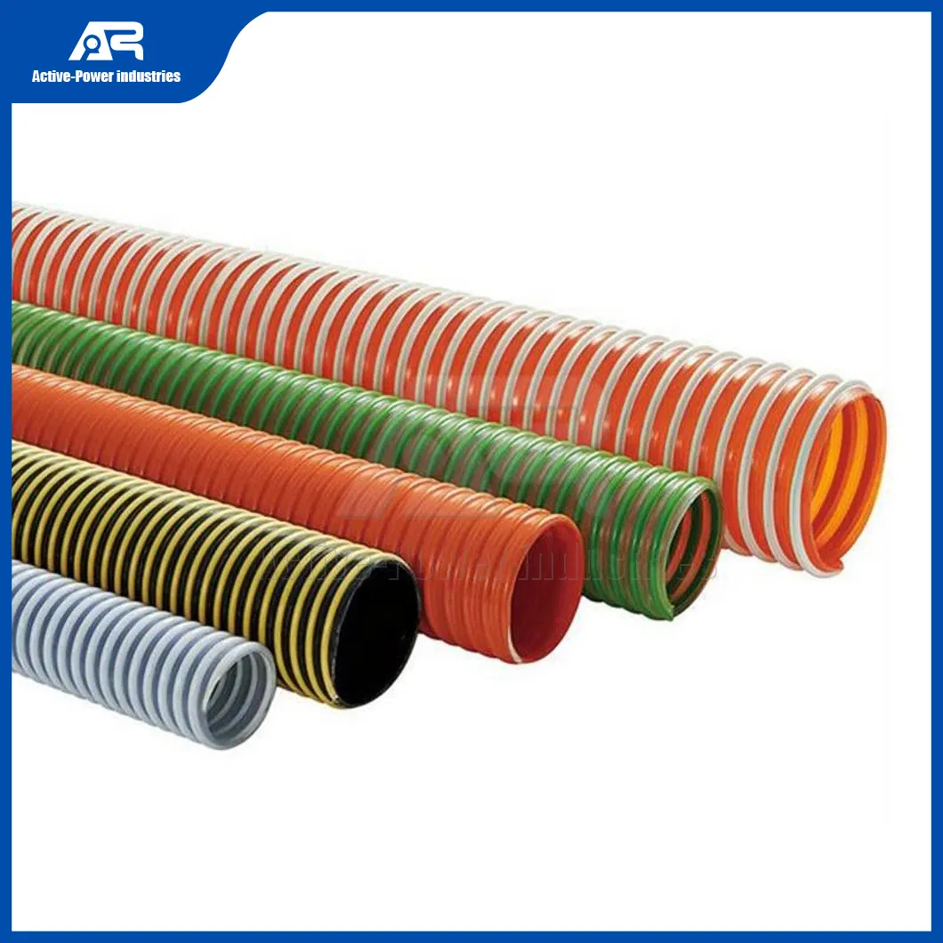 Active-Power Industries Rigid Suction Hose Distributor China a-Type Anti-Static PVC Transparent Steel Wire Spiral Reinforced Hose Suction Pipe