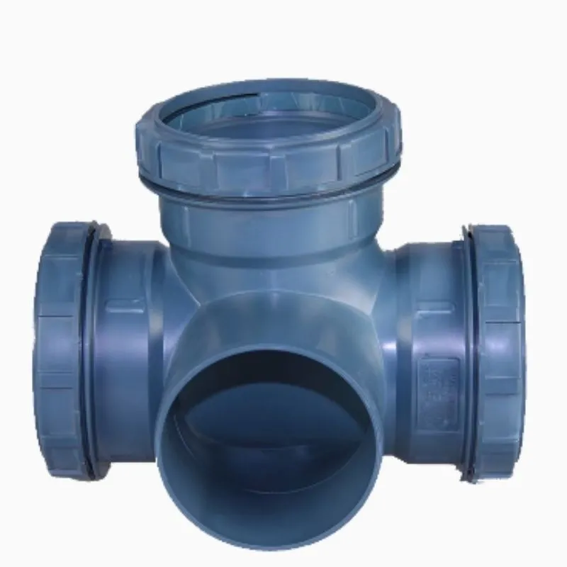 Zhongcai Pipeline PP Ultra-Quiet Drainage Fittings Three-Dimensional Right Angle Silent Four-Way PVC