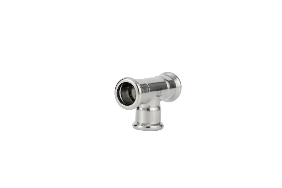 High Quality Stainless Steel Press Plumbing Pipe Fitting Adaptor Union with Equal Tee Reducing Tee Adaptor for Drinking Water and Heating Gas AISI 304 316L