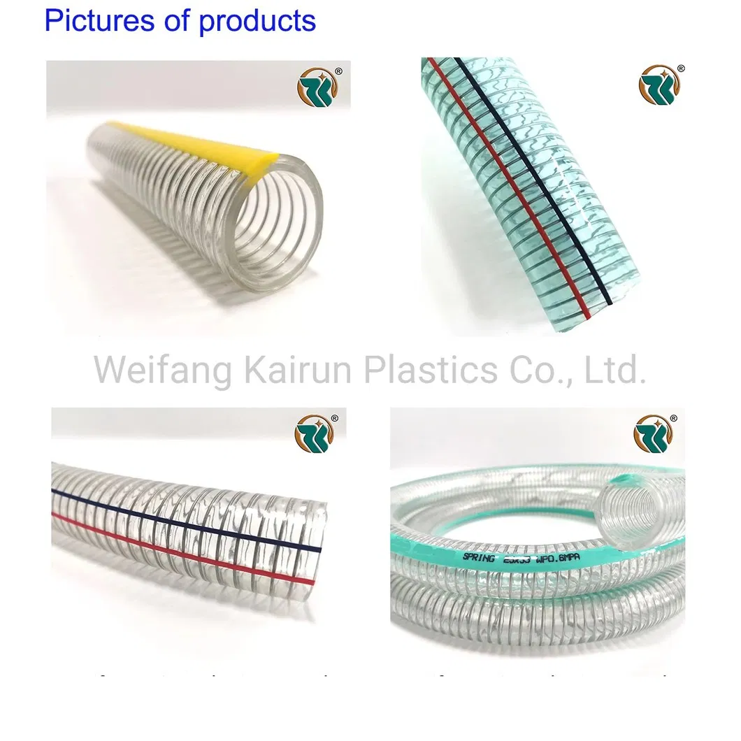 High Quality Spiral Spring Transparent PVC Steel Wire Water Industrial Discharge Hose Agricultural Irrigation Pipe