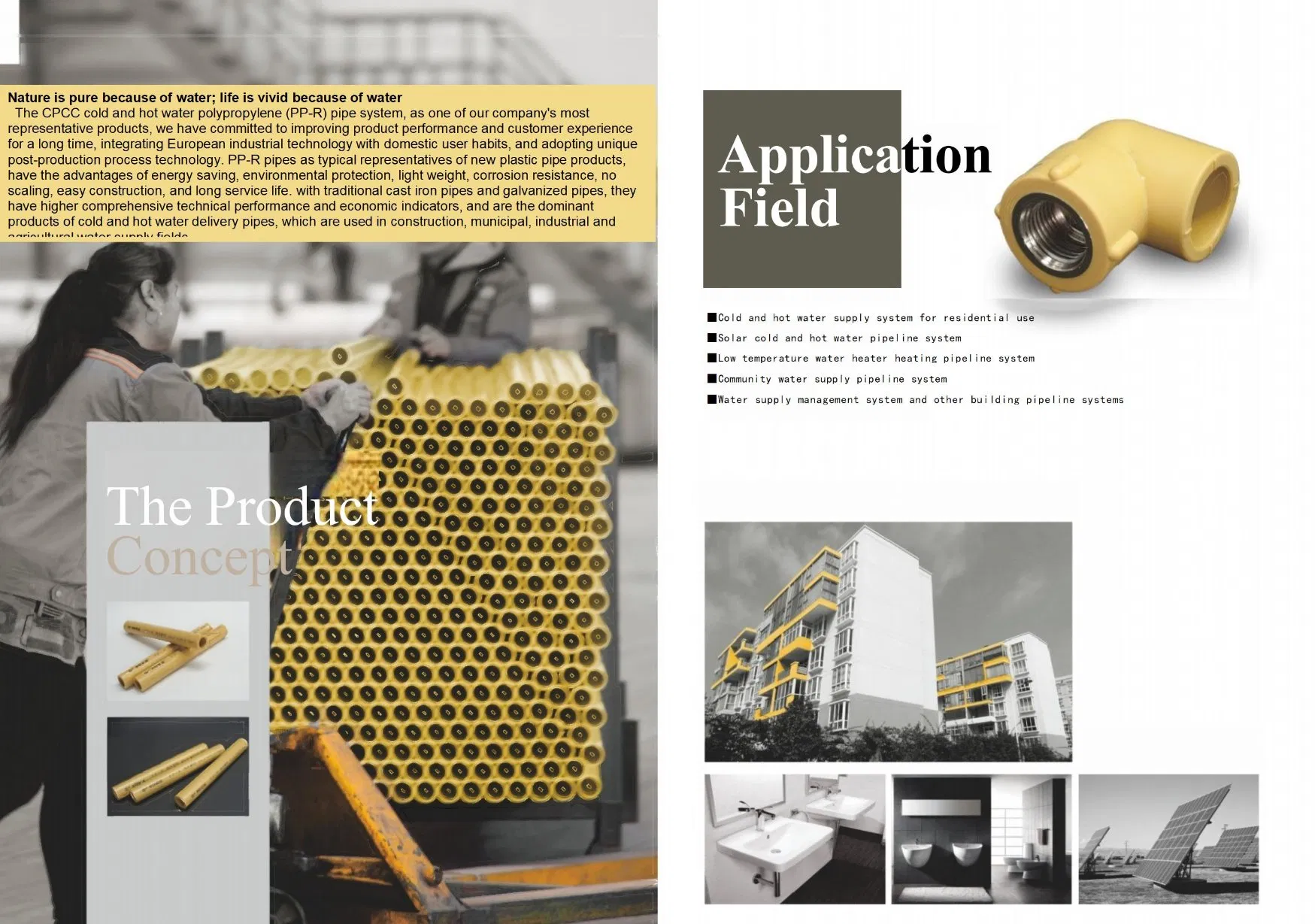 Hot and Cold Water Tube Supply Piping System 20-160mm PPR Pipe