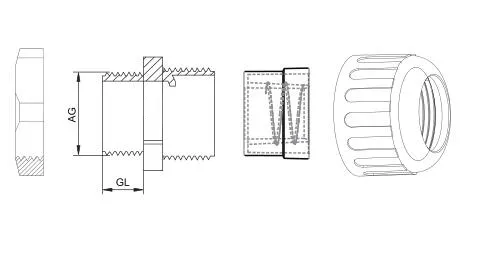 Conduit Fitting for PVC Coated Flexible Conduit Pipe PF3/4-1/2"
