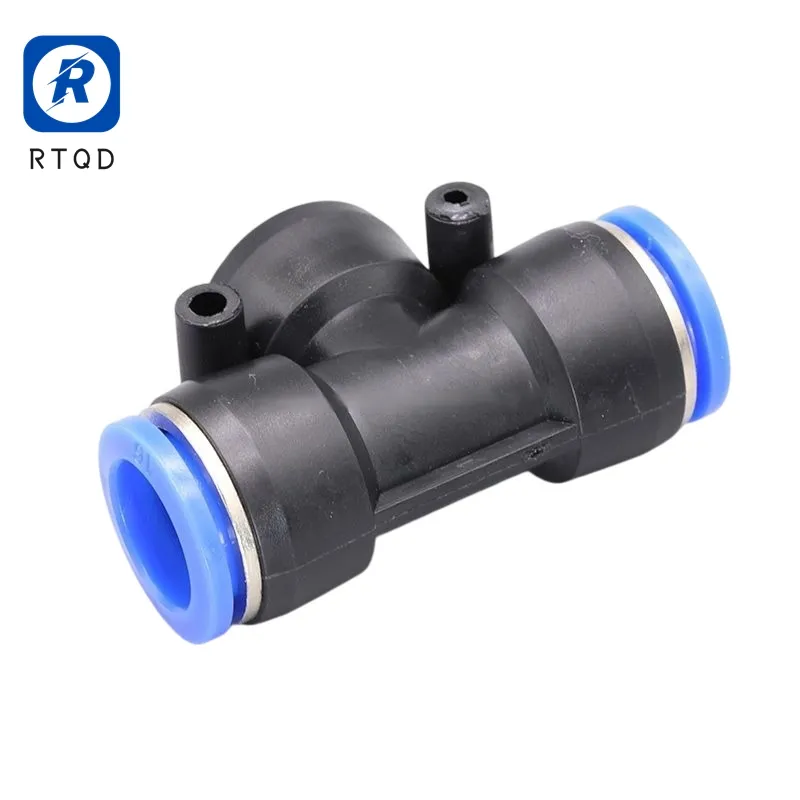 Air Hose Fittings Types T Shape 3-Way Pneumatic PE Tee Tube Connector Pipe Fitting