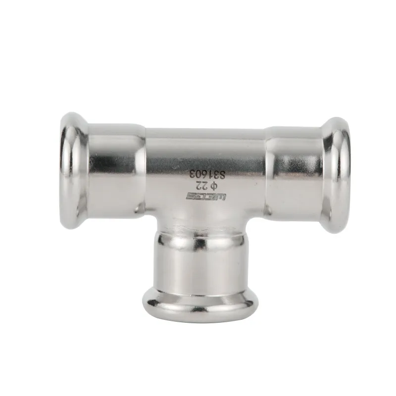 High Quality Stainless Steel Press Plumbing Pipe Fitting Adaptor Union with Equal Tee Reducing