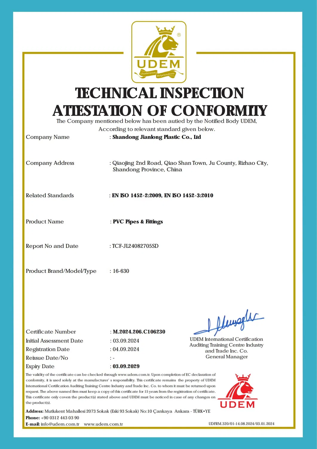 High Pressure Plastic 50mm 250mm 1200mm UPVC PVC Pipe with ISO for Water Supply PVC Drainage Pipe