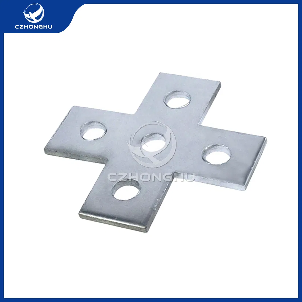 Czhonghu Strut Channels & Fittings China Distributor Hot-DIP Galvanized 4 Hole Tee Flat Plate Ch