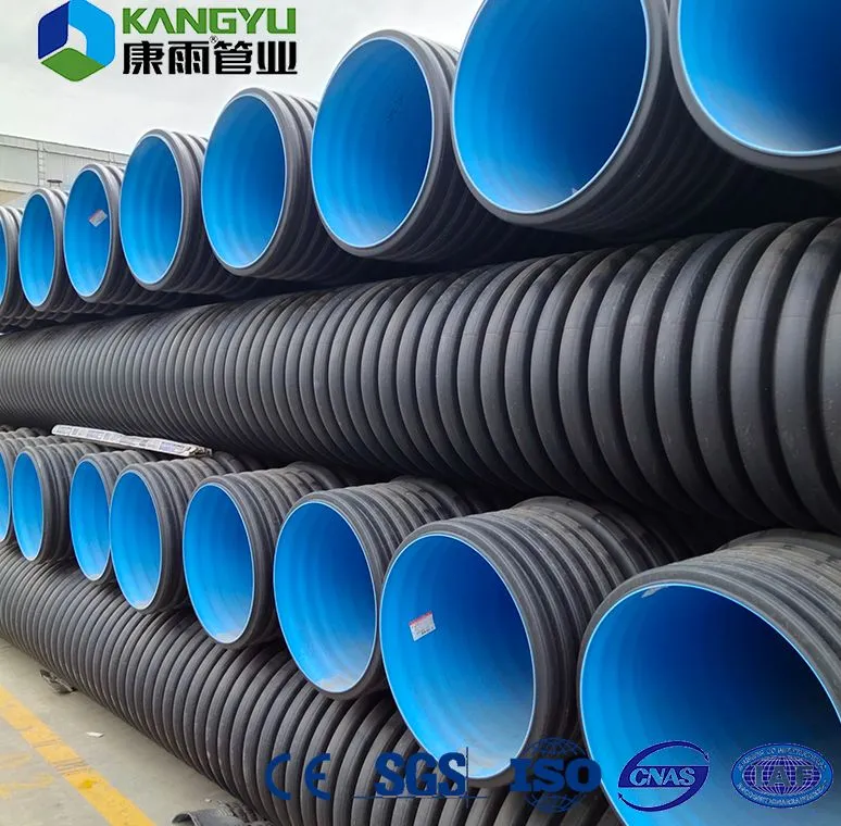 Polyethylene HDPE Double Wall HDPE Corrugated Pipe for Drainage and Sewerage DN400